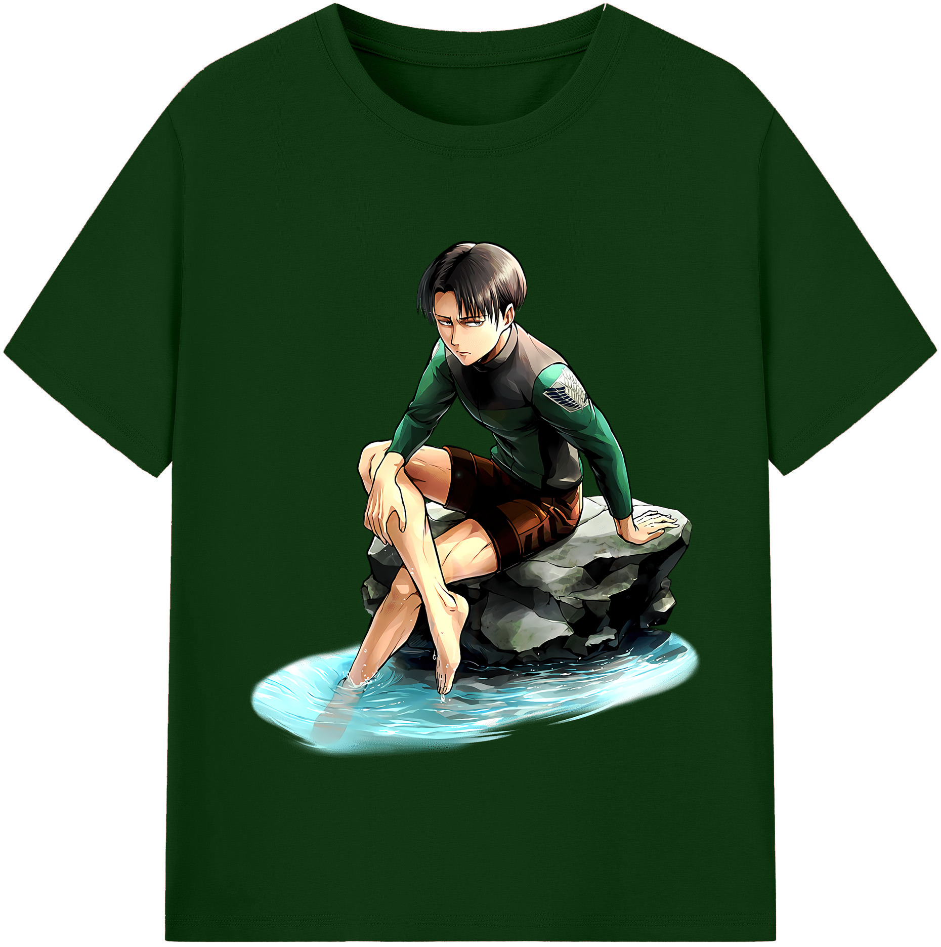 （画像用） 進撃の巨人 リヴァイ·アッカーマン Attack on Titan Levi Ackerman 綿100％半袖Tシャツ（フロントプリント）